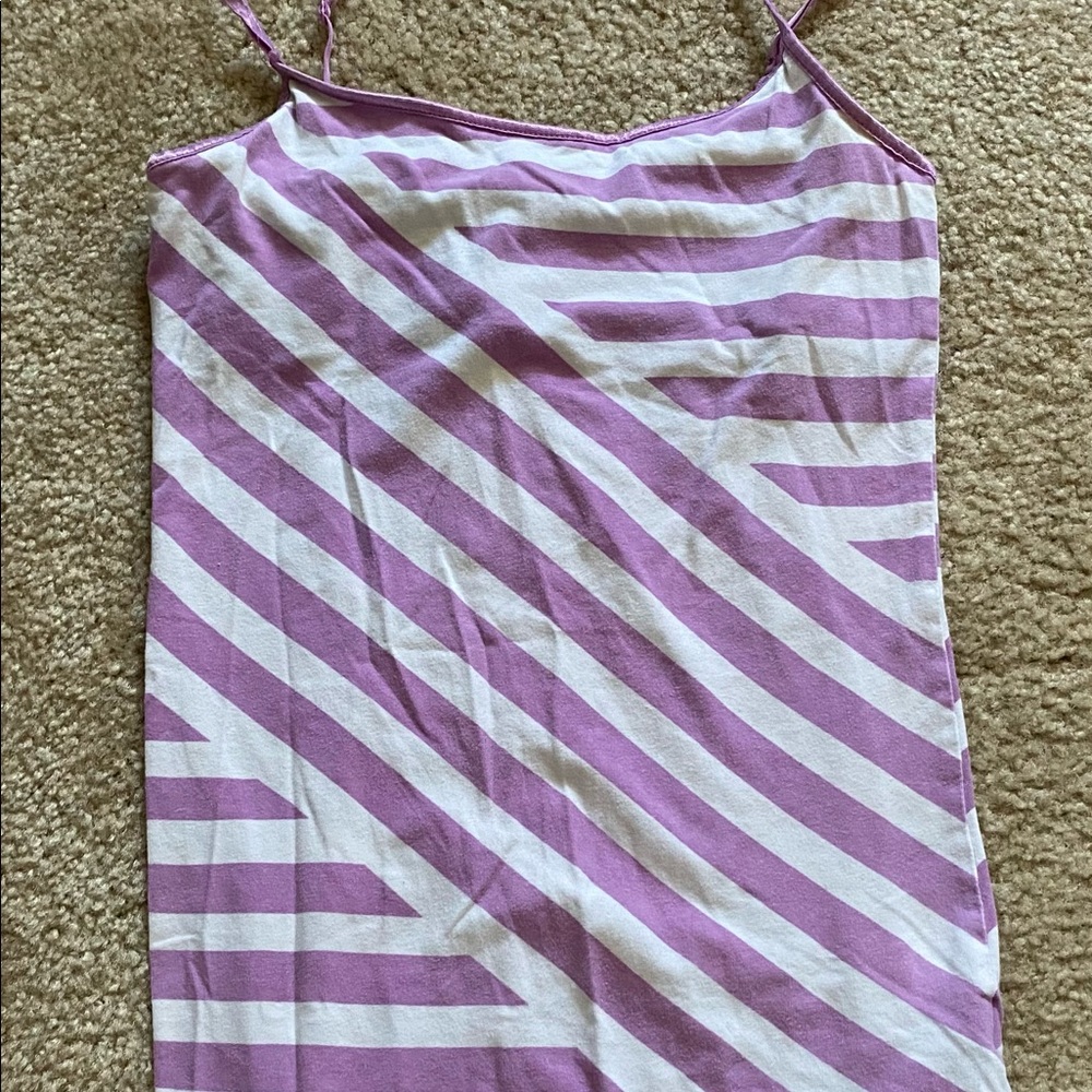 White and purple cami tank
